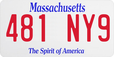 MA license plate 481NY9