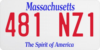 MA license plate 481NZ1