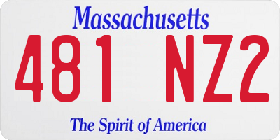 MA license plate 481NZ2