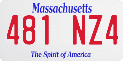 MA license plate 481NZ4