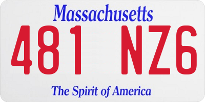 MA license plate 481NZ6