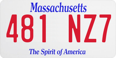 MA license plate 481NZ7