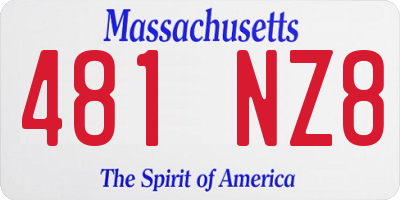 MA license plate 481NZ8