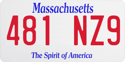 MA license plate 481NZ9
