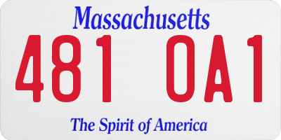MA license plate 481OA1