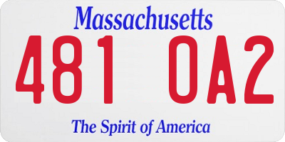 MA license plate 481OA2