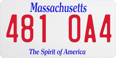 MA license plate 481OA4