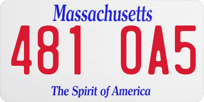 MA license plate 481OA5
