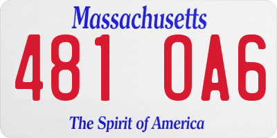 MA license plate 481OA6