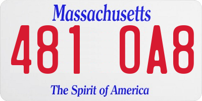 MA license plate 481OA8