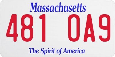 MA license plate 481OA9