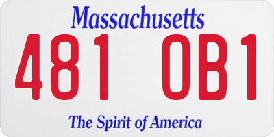 MA license plate 481OB1
