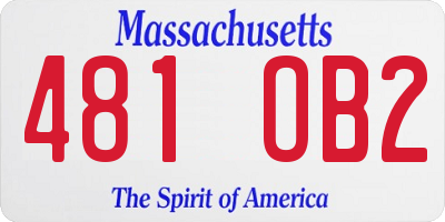 MA license plate 481OB2