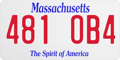 MA license plate 481OB4