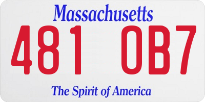MA license plate 481OB7