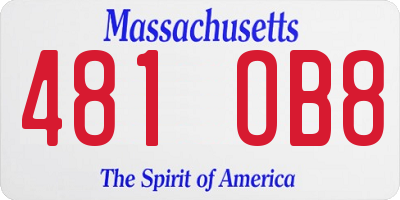 MA license plate 481OB8