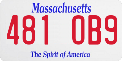 MA license plate 481OB9