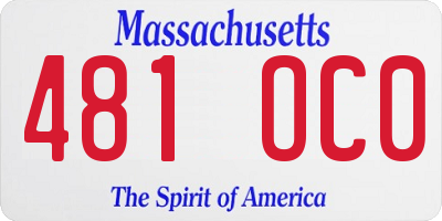 MA license plate 481OC0