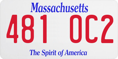 MA license plate 481OC2