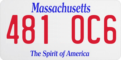 MA license plate 481OC6