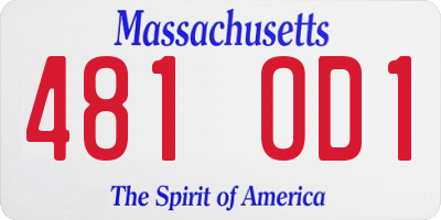 MA license plate 481OD1
