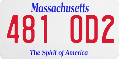 MA license plate 481OD2