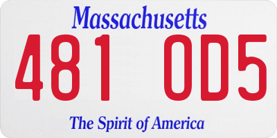 MA license plate 481OD5