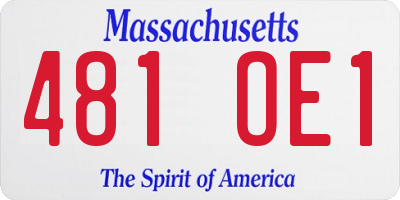 MA license plate 481OE1