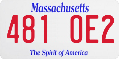 MA license plate 481OE2