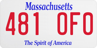 MA license plate 481OF0