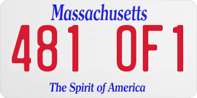 MA license plate 481OF1