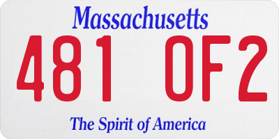 MA license plate 481OF2