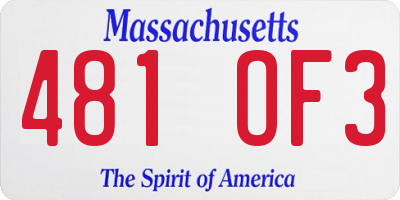 MA license plate 481OF3