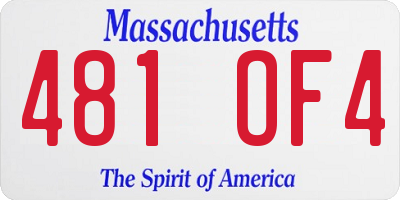 MA license plate 481OF4