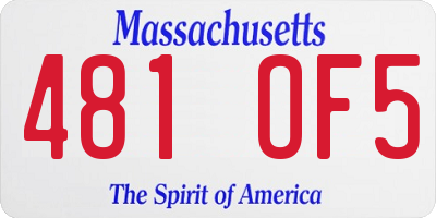 MA license plate 481OF5