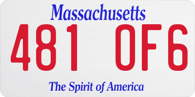 MA license plate 481OF6