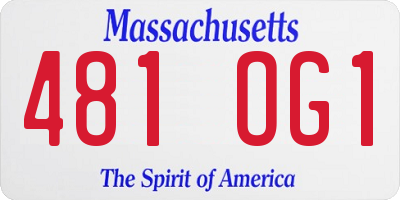 MA license plate 481OG1