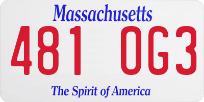 MA license plate 481OG3