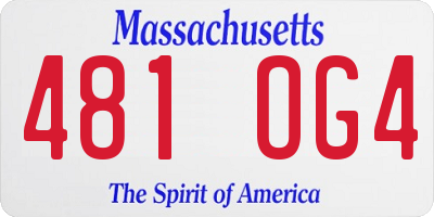 MA license plate 481OG4