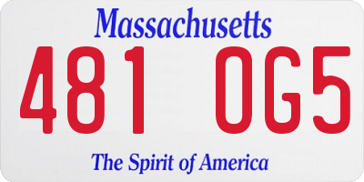 MA license plate 481OG5