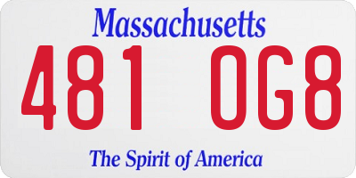 MA license plate 481OG8
