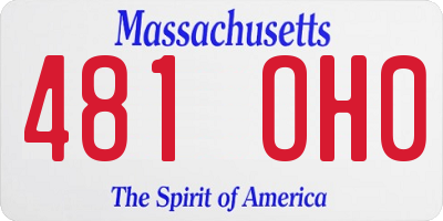 MA license plate 481OH0