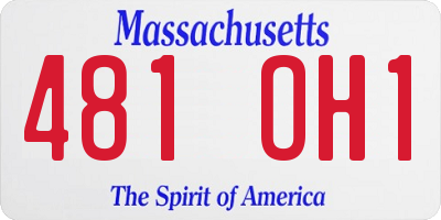 MA license plate 481OH1