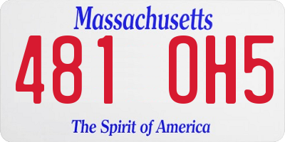 MA license plate 481OH5