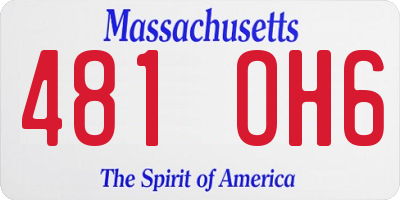MA license plate 481OH6