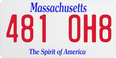 MA license plate 481OH8