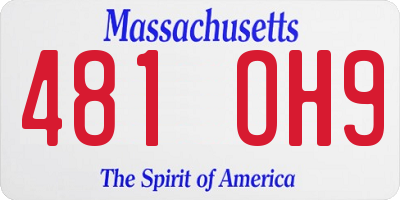 MA license plate 481OH9