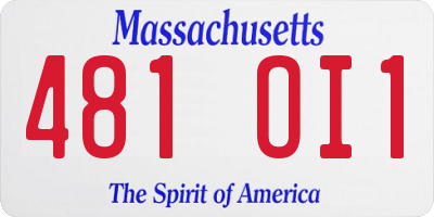 MA license plate 481OI1