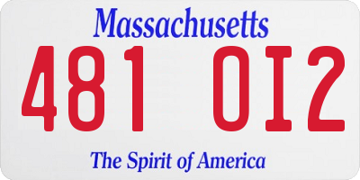MA license plate 481OI2