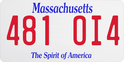 MA license plate 481OI4